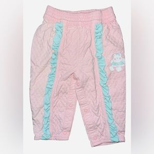 Vintage 90’s OshKosh B’gosh Pastel Pink Quilted Ruffle Pants 24 Months Bear